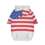 Knitted American Flag Print Dog Zip Up Hoodie