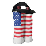 Knitted American Flag Print Double Neoprene Wine Tote