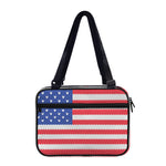 Knitted American Flag Print Double Strap Bible Bag