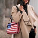 Knitted American Flag Print Double Strap Bible Bag