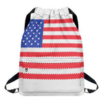 Knitted American Flag Print Drawstring Backpack