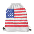 Knitted American Flag Print Drawstring Bag