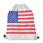 Knitted American Flag Print Drawstring Bag