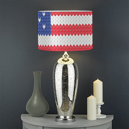 Knitted American Flag Print Drum Lamp Shade