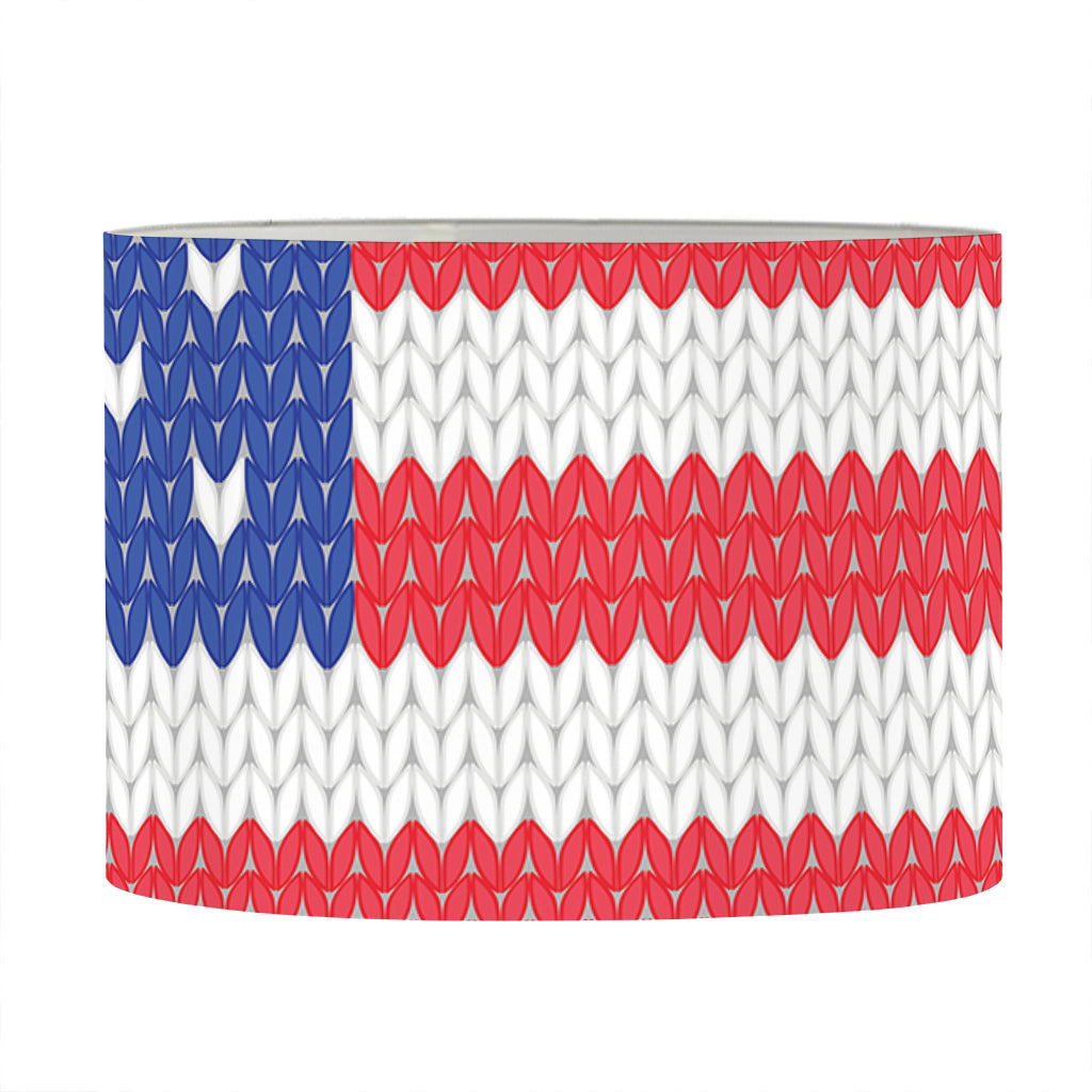Knitted American Flag Print Drum Lamp Shade