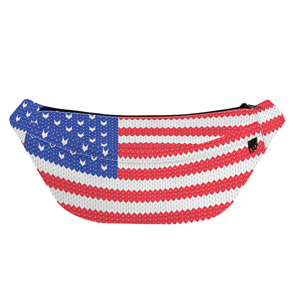Knitted American Flag Print Fanny Pack
