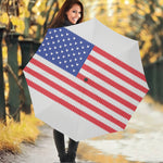 Knitted American Flag Print Foldable Umbrella