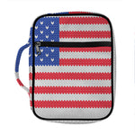 Knitted American Flag Print Front Pocket Bible Bag