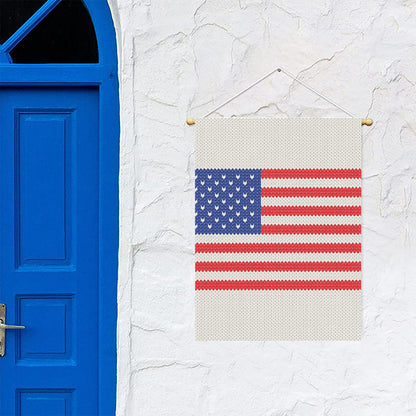Knitted American Flag Print Garden Flag