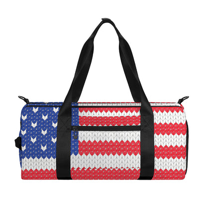 Knitted American Flag Print Gym Bag