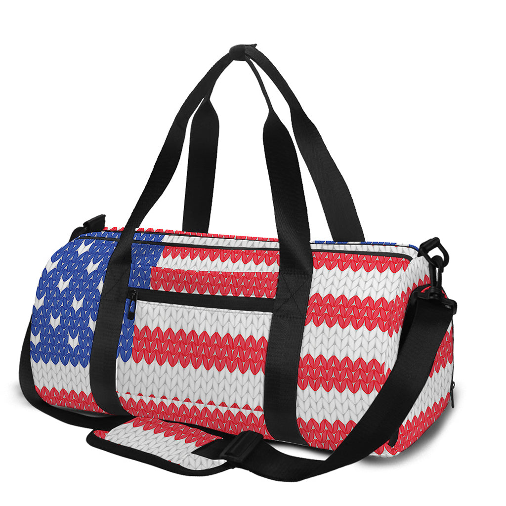 Knitted American Flag Print Gym Bag