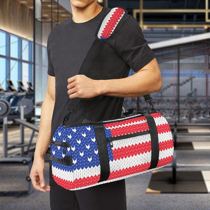 Knitted American Flag Print Gym Bag