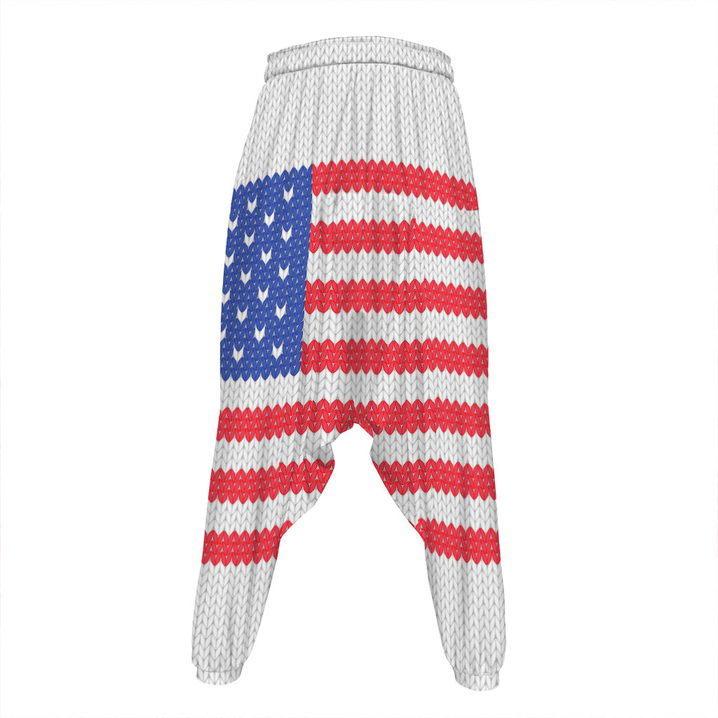 Knitted American Flag Print Hammer Pants