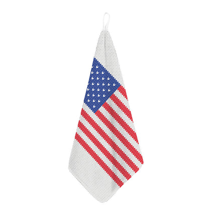 Knitted American Flag Print Hand Towel