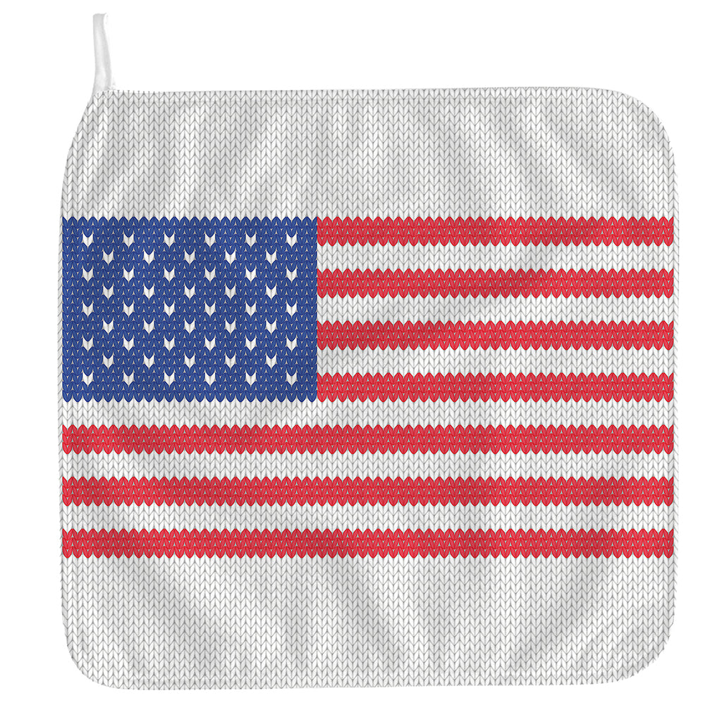 Knitted American Flag Print Hand Towel
