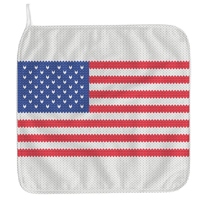 Knitted American Flag Print Hand Towel