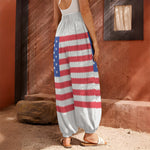 Knitted American Flag Print Harem Pants