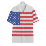 Knitted American Flag Print Hawaiian Shirt