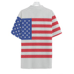 Knitted American Flag Print Hawaiian Shirt