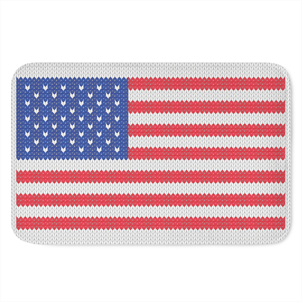 Knitted American Flag Print Indoor Door Mat