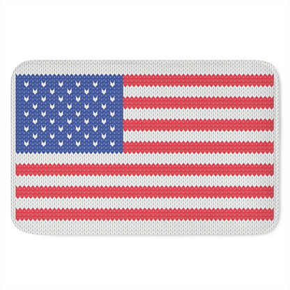 Knitted American Flag Print Indoor Door Mat