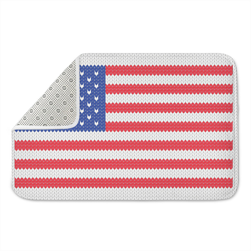 Knitted American Flag Print Indoor Door Mat