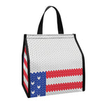 Knitted American Flag Print Insulated Lunch Tote