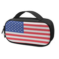 Knitted American Flag Print Portable Cooler Travel Case