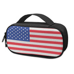 Knitted American Flag Print Insulin Cooler Travel Case