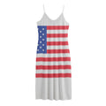 Knitted American Flag Print Jersey Midi Cami Dress