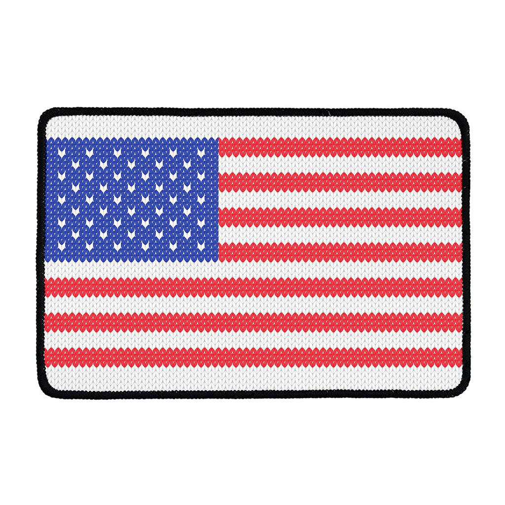 Knitted American Flag Print Kitchen Mat