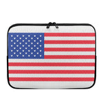 Knitted American Flag Print Laptop Sleeve