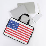 Knitted American Flag Print Laptop Sleeve With Handle