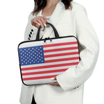 Knitted American Flag Print Laptop Sleeve With Handle