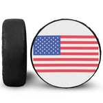 Knitted American Flag Print Leather Spare Tire Cover