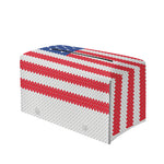 Knitted American Flag Print Leather Tissue Box Cover