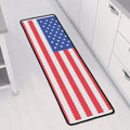 Knitted American Flag Print Long Kitchen Mat