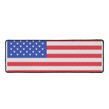 Knitted American Flag Print Long Kitchen Mat