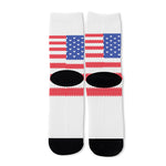 Knitted American Flag Print Long Socks