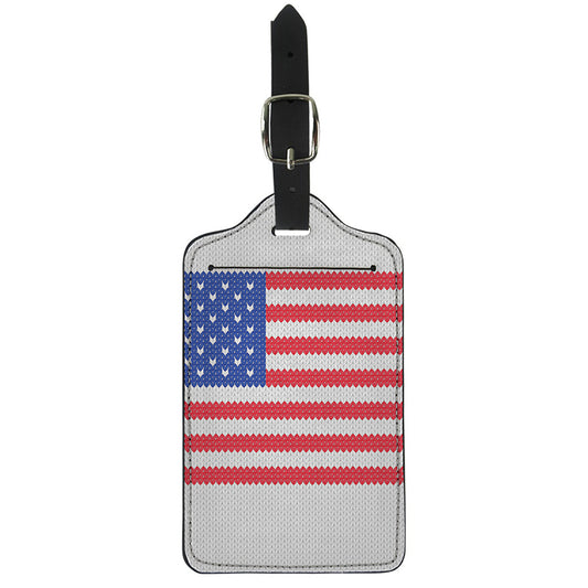 Knitted American Flag Print Luggage Tag