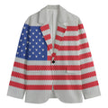 Knitted American Flag Print Men's Blazer