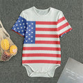 Knitted American Flag Print Men's Bodysuit