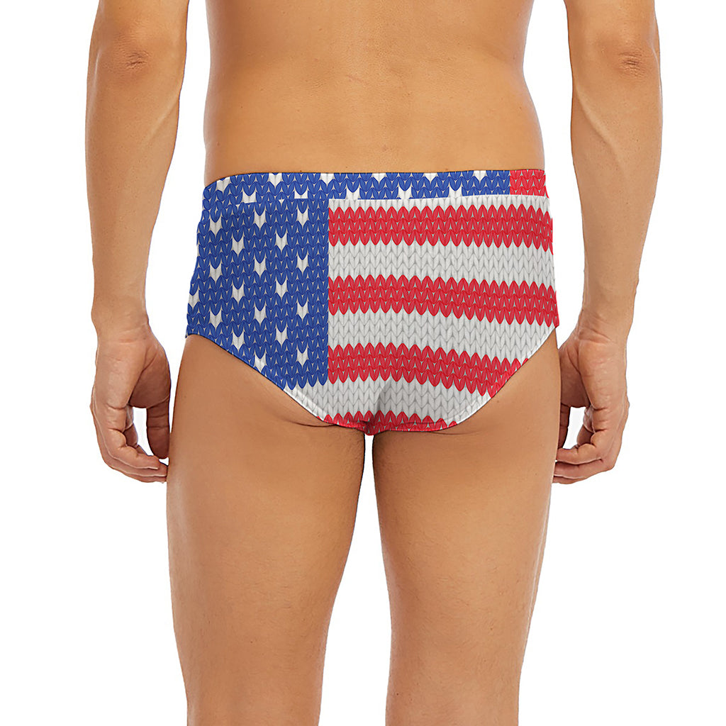 Knitted American Flag Print Men's Briefs
