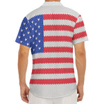 Knitted American Flag Print Men's Deep V-Neck Shirt