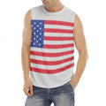 Knitted American Flag Print Men's Fitness Tank Top