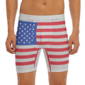 Knitted American Flag Print Men's Long Boxer Briefs