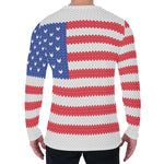 Knitted American Flag Print Men's Long Sleeve T-Shirt