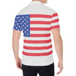 Knitted American Flag Print Men's Shirt