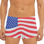 Knitted American Flag Print Men's Short Boxer Briefs