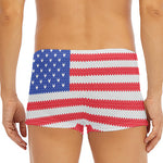 Knitted American Flag Print Men's Short Boxer Briefs